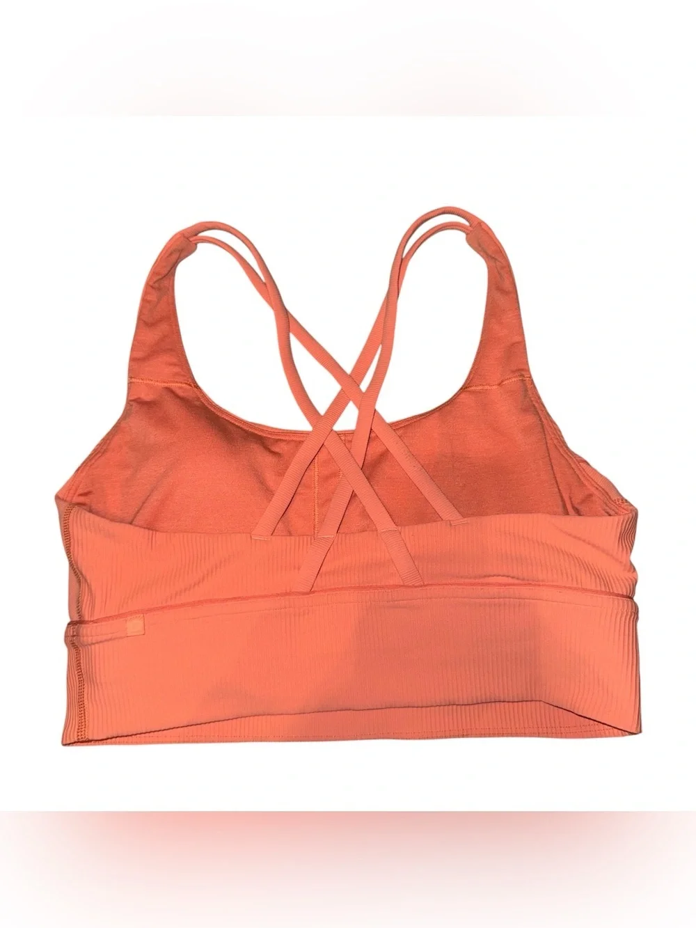 LULULEMON Energy Longline Bra Ribbed Luxtreme Orange Size 10